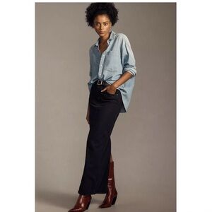 NWOT MOTHER SNACKS! The Candy Stick Black Denim Maxi Skirt, Size 28